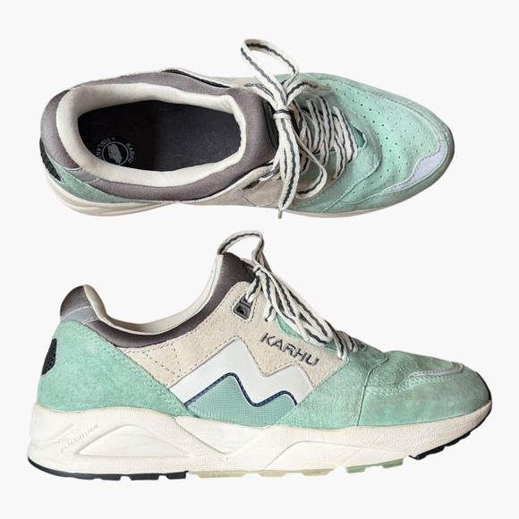 Karhu Aria Unisex Sneakers Mint Green Suede US 9.5 EU 43.5 Retro Runner